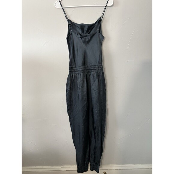 Cinq a Sept Twill Amia Jumpsuit Sleeveless Full Pant V Neck Blue Size XS - Picture 3 of 5